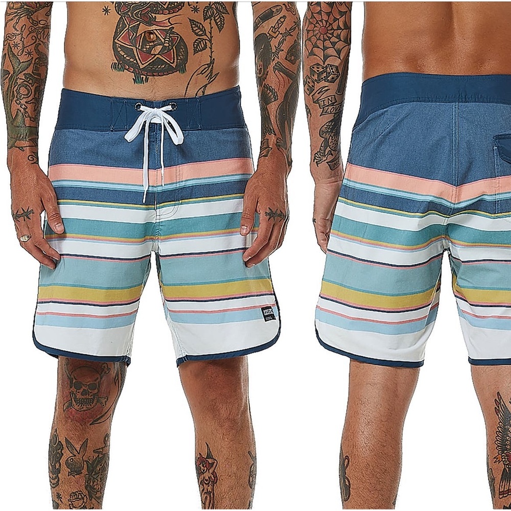 NWT Ezekiel Ritz 18" Boardie Trunks Boardshorts Multi Men's Size 33